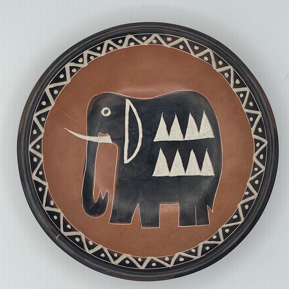 Elephant Bowl - Hand Carved Soap Stone - 7” diameter